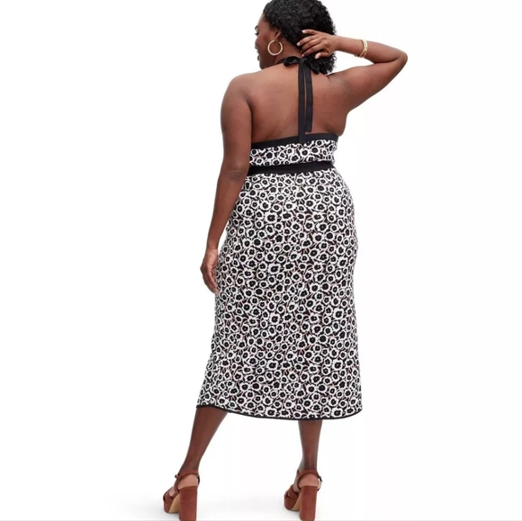 DVF for Target Halter Tie Neck Neutral Poppy Floral Knit Midi Dress Size 2X - Picture 2 of 15